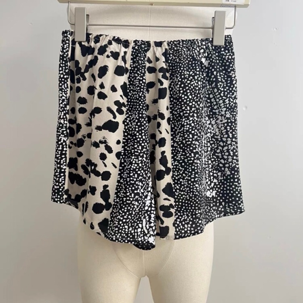 Black and White Patterned Shorts